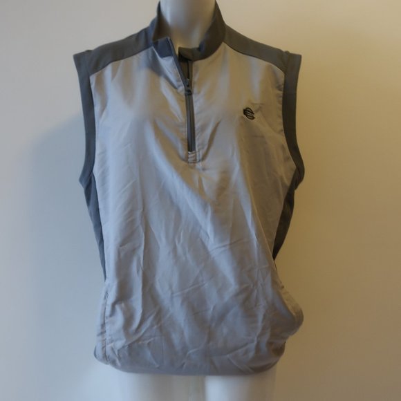 ADIDAS GREY 1/4 ZIP PULLOVER VEST M *